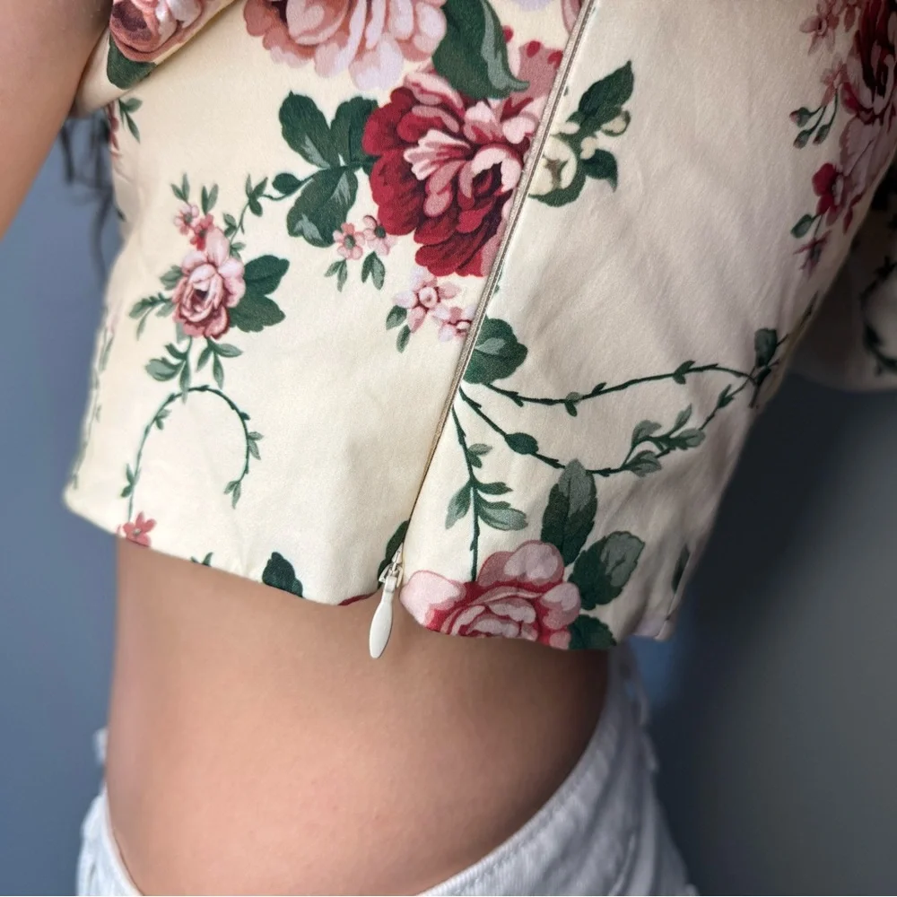 Floral Off-Shoulder Ruffle Top - Picture 6 of 9